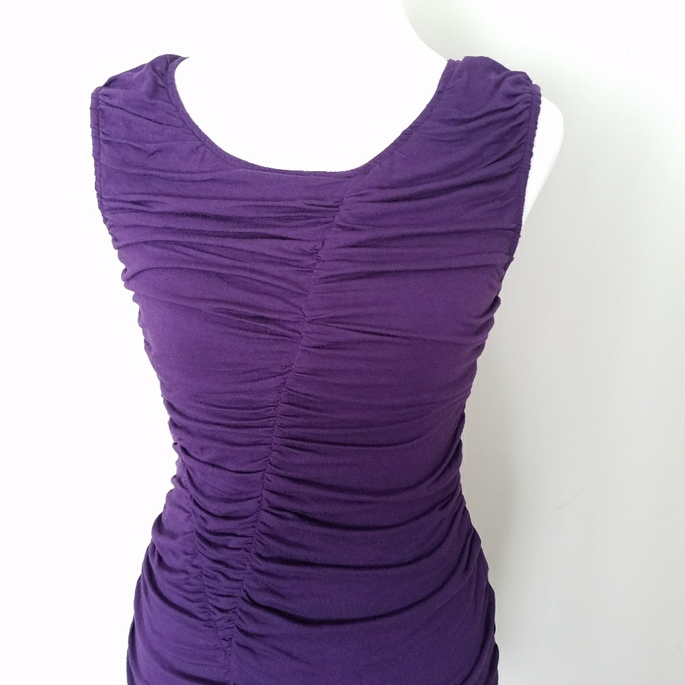 Purple Ruched Dress - Picture 6 of 7